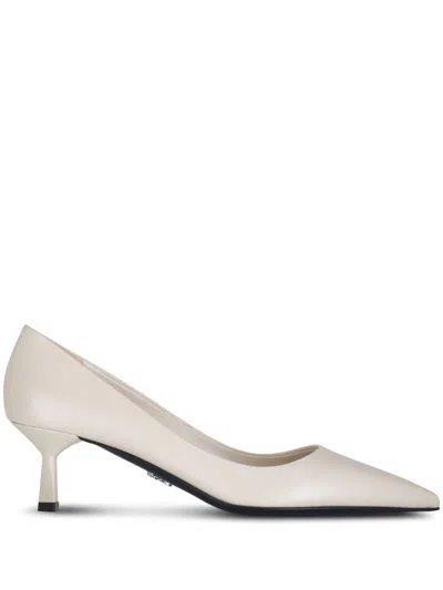 Prada 55mm Saffiano-leather Pumps In Neutrals