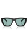 Prada 55mm Square Sunglasses In Black Green