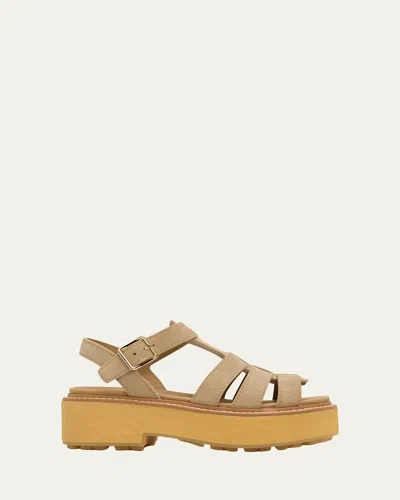 Prada 55mm Stride Suede Platform Fisherman Sandals In Multi