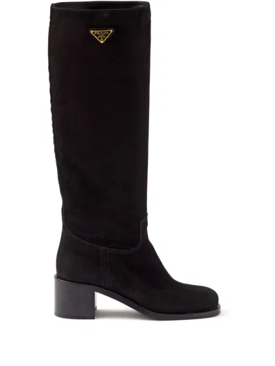 PRADA 55MM SUEDE BOOTS