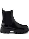 Prada 55mm Triangle-logo Chelsea Boots In Black