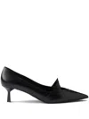 Prada 55mm Two-tone Brushed-leather Pumps In Black