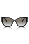 Prada Pr 15ws 1ab5z1 Geometric Polarized Sunglasses In Black