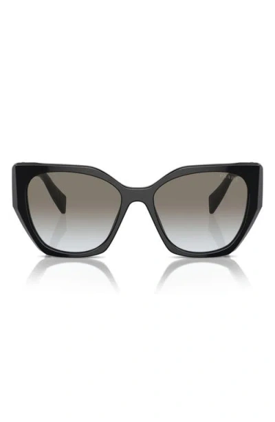 Prada 0pr 19zs Oversized Geometric Frame Sunglasses In Black