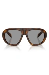 Prada 56mm Irregular Sunglasses In Brown