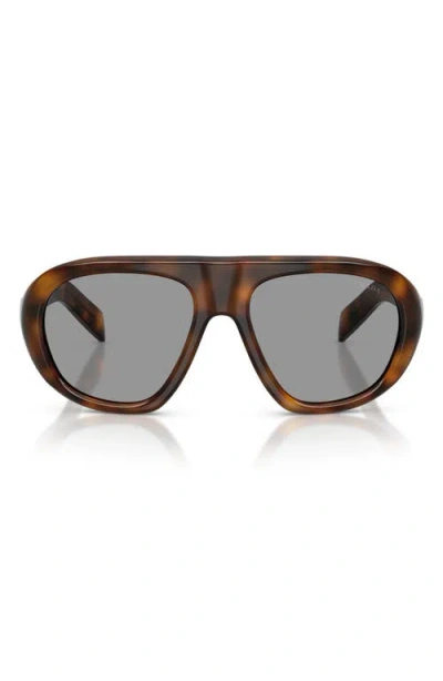 Prada 56mm Irregular Sunglasses In Brown