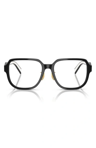 Prada 56mm Pillow Optical Glasses In Black