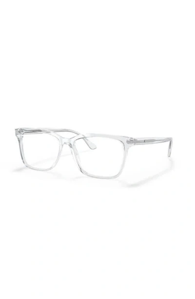 Prada 56mm Rectangle Optical Glasses In Transparent