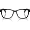 Prada 56mm Rectangular Optical Glasses In Black