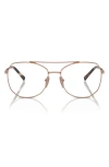 Prada 56mm Rectangular Optical Glasses In Gold