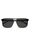 Prada 56mm Rectangular Sunglasses In Black/ Grey