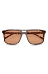 Prada 56mm Rectangular Sunglasses In Havana/ Orange