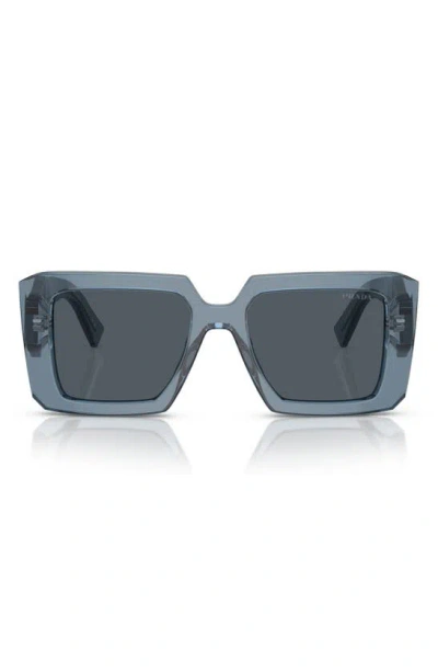 Prada Triangle-logo Square Sunglasses In Transparent Graphite