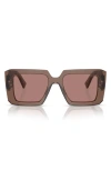 Prada 56mm Square Sunglasses In Brown Transparent
