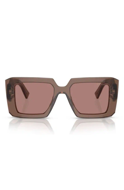 Prada 56mm Square Sunglasses In Lite Brown