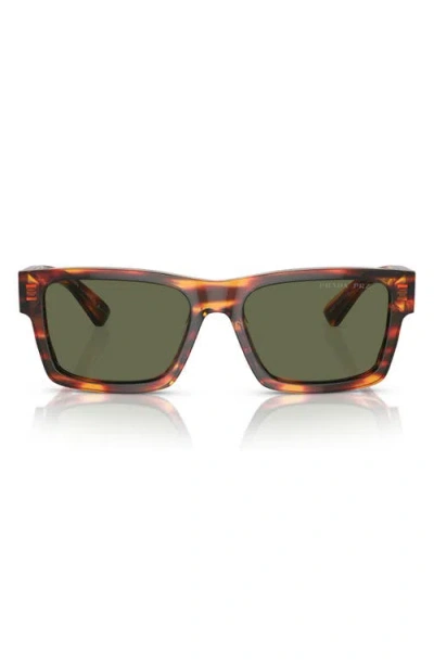 Prada 57mm Gradient Square Sunglasses In Green Tort