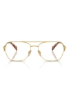 Prada 57mm Pilot Optical Glasses In Gold