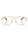 Prada 57mm Pilot Optical Glasses In Rose Gold