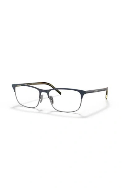 Prada 57mm Rectangle Optical Glasses In Black