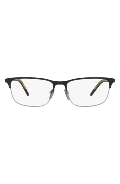 Prada 57mm Rectangle Optical Glasses In Gunmetal