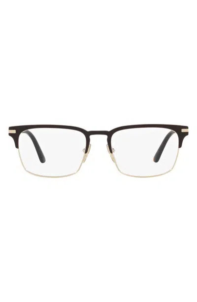 Prada 57mm Rectangle Optical Glasses In Black