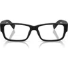 Prada 57mm Rectangular Optical Glasses In Matte Black