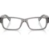 Prada 57mm Rectangular Optical Glasses In Transparent Grey