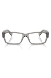 Prada 57mm Rectangular Optical Glasses In Transparent Grey