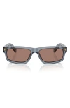 Prada 57mm Rectangular Sunglasses In Gray