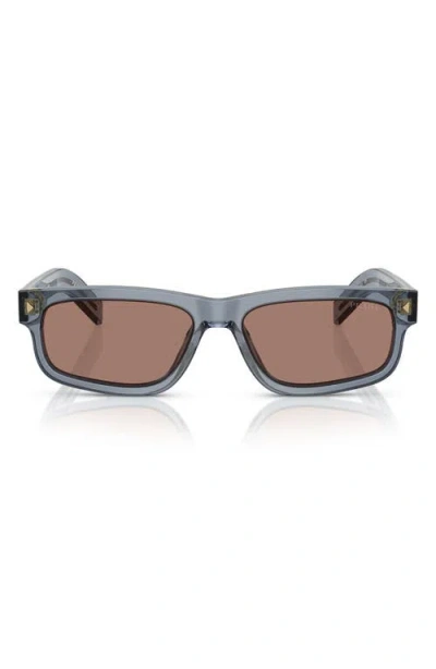 Prada 57mm Rectangular Sunglasses In Gray