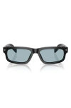 Prada 57mm Rectangular Optical Glasses In Black