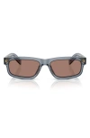 Prada 57mm Rectangular Sunglasses In Blue