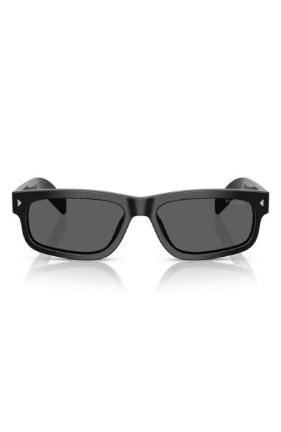 Prada 57mm Rectangular Sunglasses In Dark Grey