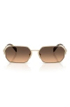 Prada 58mm Gradient Rectangular Sunglasses In Pale Gold