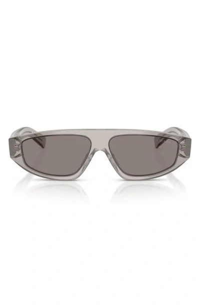 Prada 58mm Irregular Sunglasses In Gray