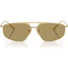 Prada Womens Gold Pr C51s Pillow-frame Metal Sunglasses In Green