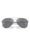 Prada 58mm Pilot Sunglasses In Silver