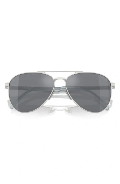 Prada 58mm Pilot Sunglasses In Silver