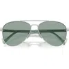 Prada 58mm Pilot Sunglasses In Silver/teal