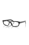 Prada 58mm Rectangle Optical Glasses In Black