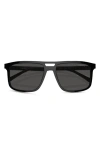 Prada 58mm Rectangular Sunglasses In Black/ Grey