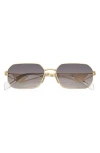 Prada 58mm Rectangular Sunglasses In Blue Mirror/gold