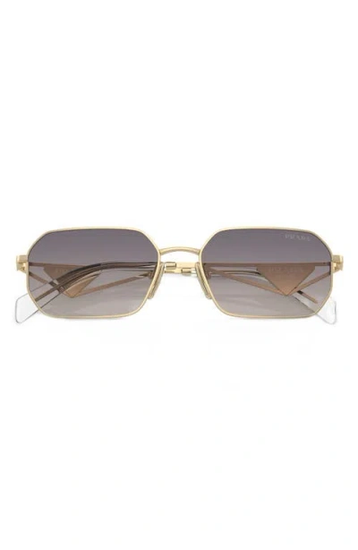 Prada 58mm Rectangular Sunglasses In Gold