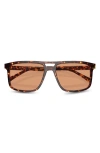 Prada 58mm Rectangular Sunglasses In Brown/orange