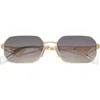 Prada 58mm Rectangular Sunglasses In Gold