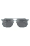Prada 58mm Rectangular Sunglasses In Grey