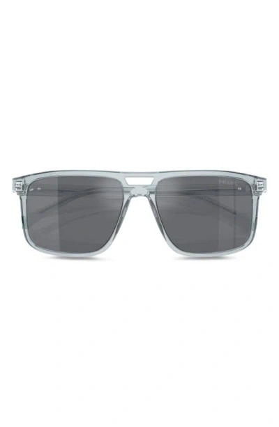 Prada 58mm Rectangular Sunglasses In Grey
