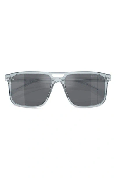 Prada 58mm Rectangular Sunglasses In Silver