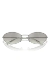 Prada 59mm Oval Sunglasses In Silver