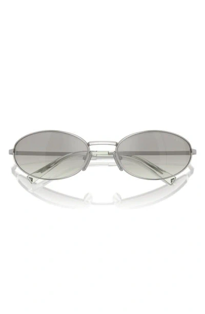 Prada 59mm Oval Sunglasses In Silver